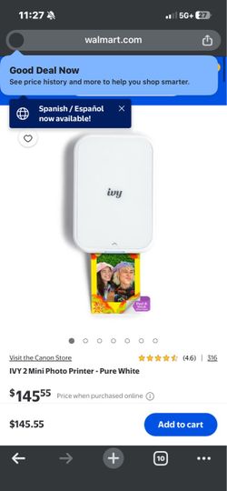 Canon IVY 2 Mini Photo Printer – Pure White