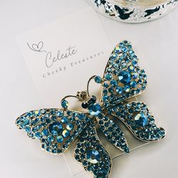Baby Blue Turquoise Butterfly Brooch Pin