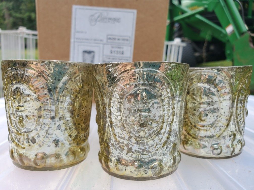 Gold votive glass candle holders 60 of them