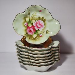 (6) Lefton Green Heritage Trinket Dishes $10 EACH