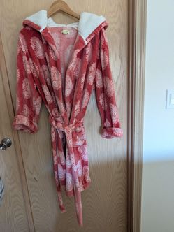 Cost Plus World Market Women's Fleece Robe - Red Paisley, One Size