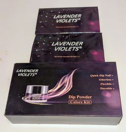 Dip-Powder-Nail-Kits Lavender Violets Colors Kit, Manicure Dipping Powder Bundle