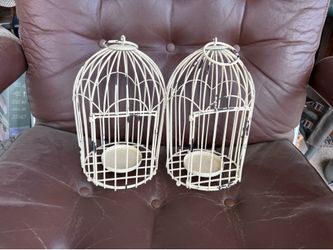 Rustic Looking Birdcage Candleholders