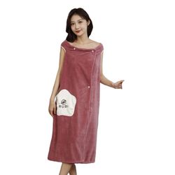  Coral Fleece Wearable Bath Towe