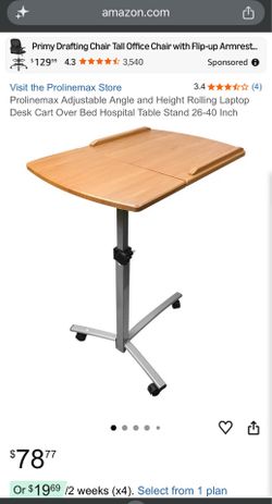 Laptop Desk Cart Over Bed Hospital Table Stand