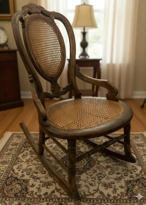 Hardwood Cane Rocking Chair