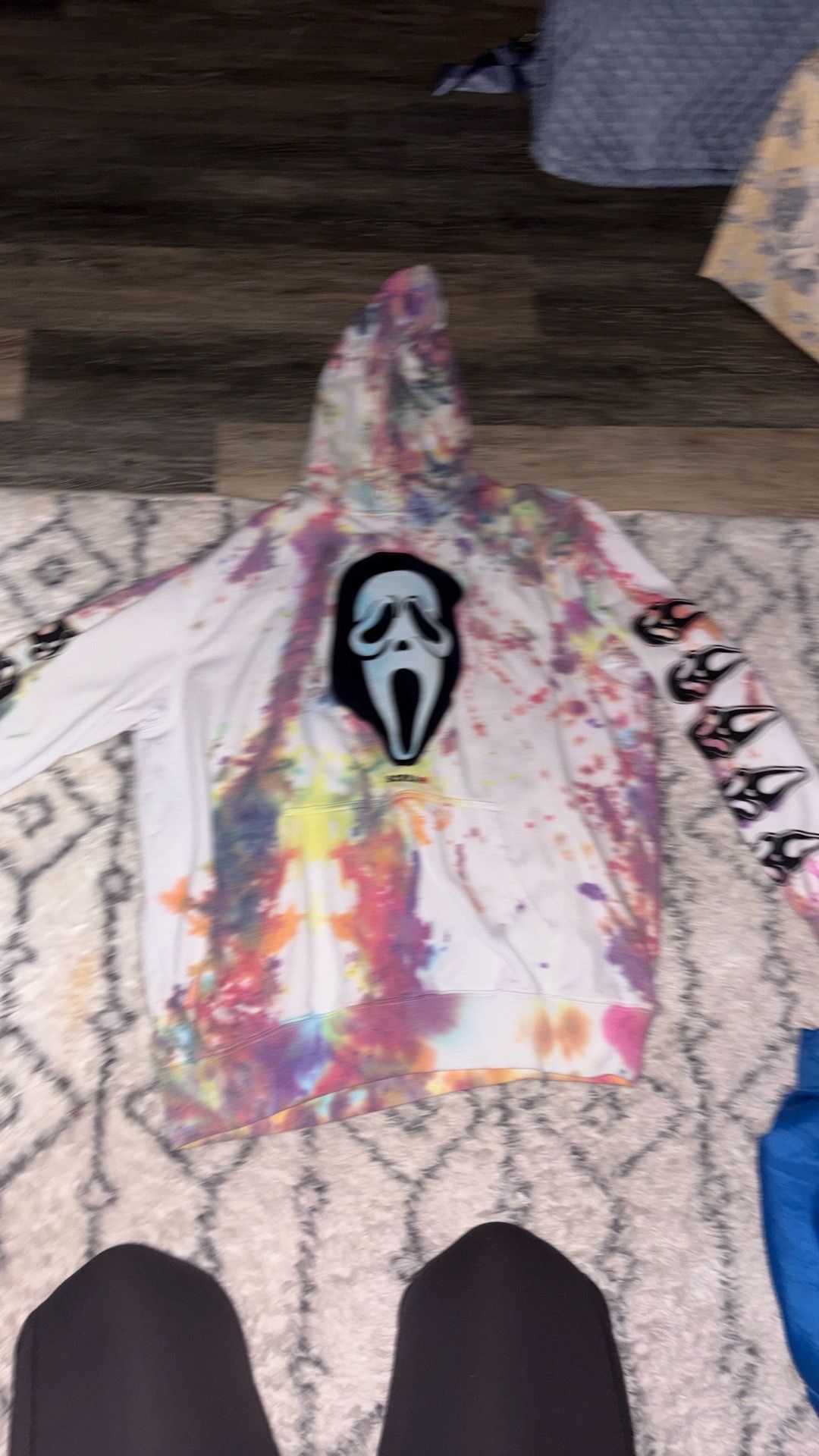 Homemade Tie dyed Scream Hoodie Extra large