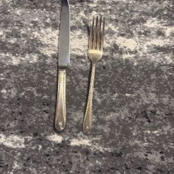 Sterling silver  fork and knife set 