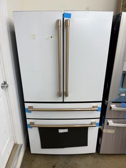 Brand new  Cafe 36 in. 23.2 cu. ft. Counter-Depth 4-Door French-Door Refrigerator in Matte White w/ Dual-Dispense AutoFill Pitcher