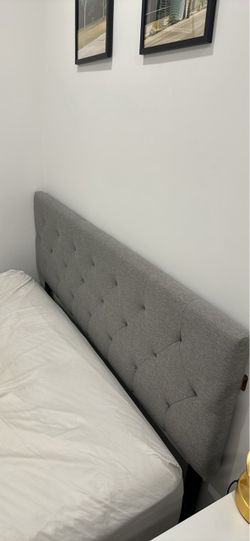 Gray Tufted Upholstered free standing  Headboard