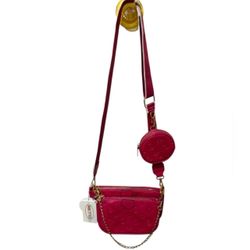 RISOTTO Fuschia PETA-Approved Vegan Leather 3 Pc Crossbody Flower Print Bum Bag NWT 
