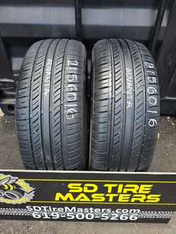 2 USED TIRES 215/60R16 ADVANTA ER-700  BOTH 2 TIRES INSTALLED AND BALANCED $100  ($50 each)