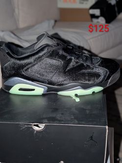 Air Jordan 6 Low Black Pony hair Sneakers Size 13