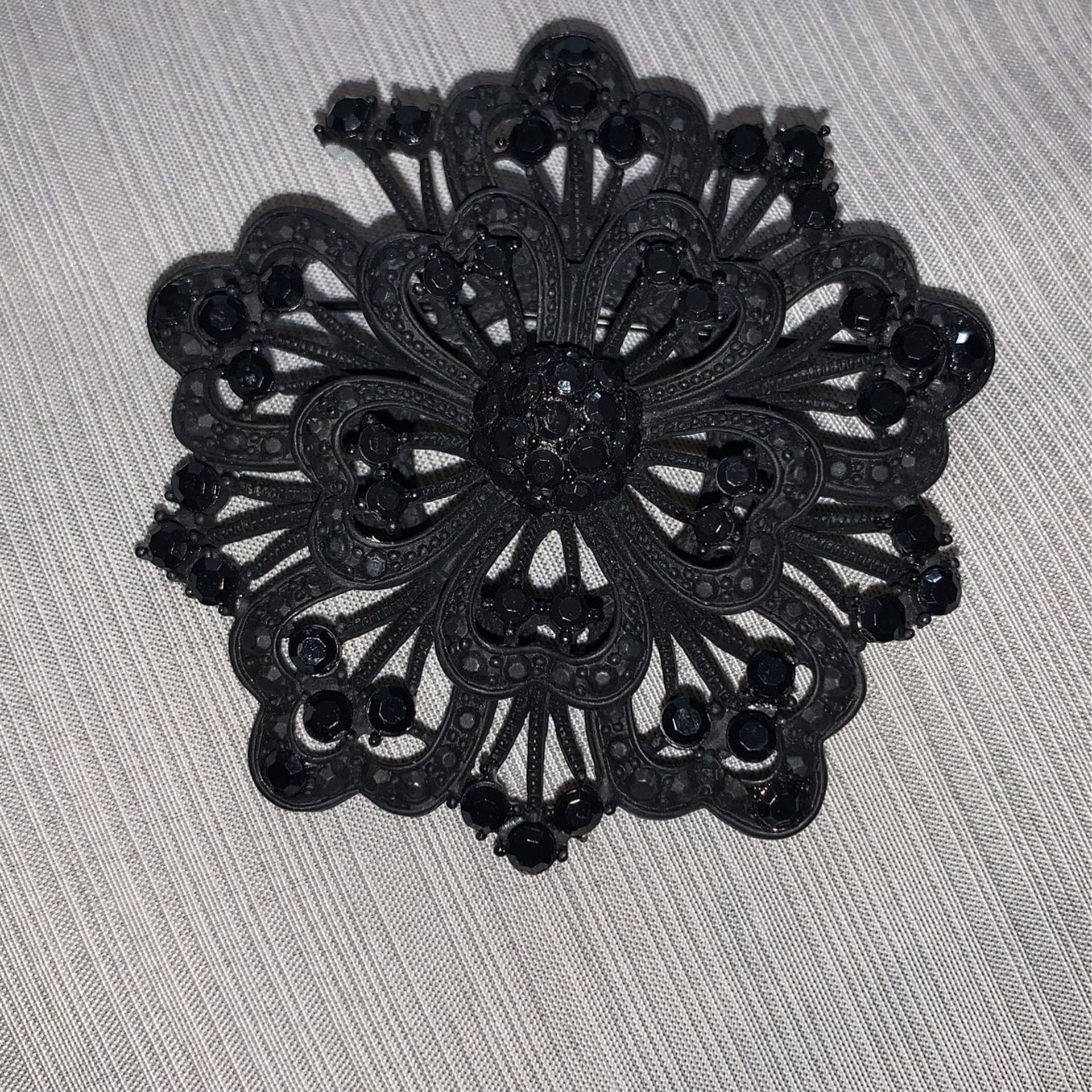 Black Flower Brooch