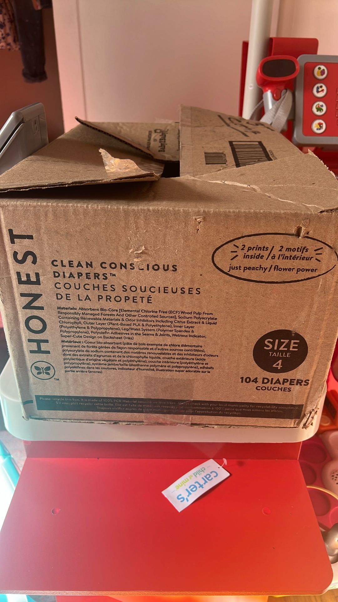 2 Pack Size 4 Honest Diapers