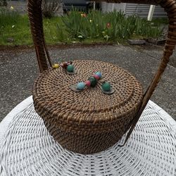 variety of Rattan Baskets vintage and antique - priced individually