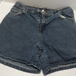 Sonoma Denim Shorts Womens Blue Stretch Rolled Hem Casual Mid Rise