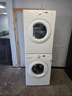 LG front load washer and dryer.