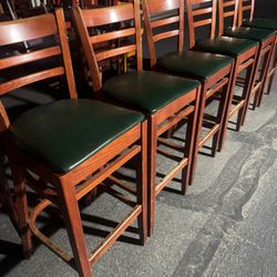 PREMIUM US MADE LADDER BACK RESTAURANT BAR STOOL$50 EACH SILLA ALTA 30”/$50 CADA UNA PURA MADERA