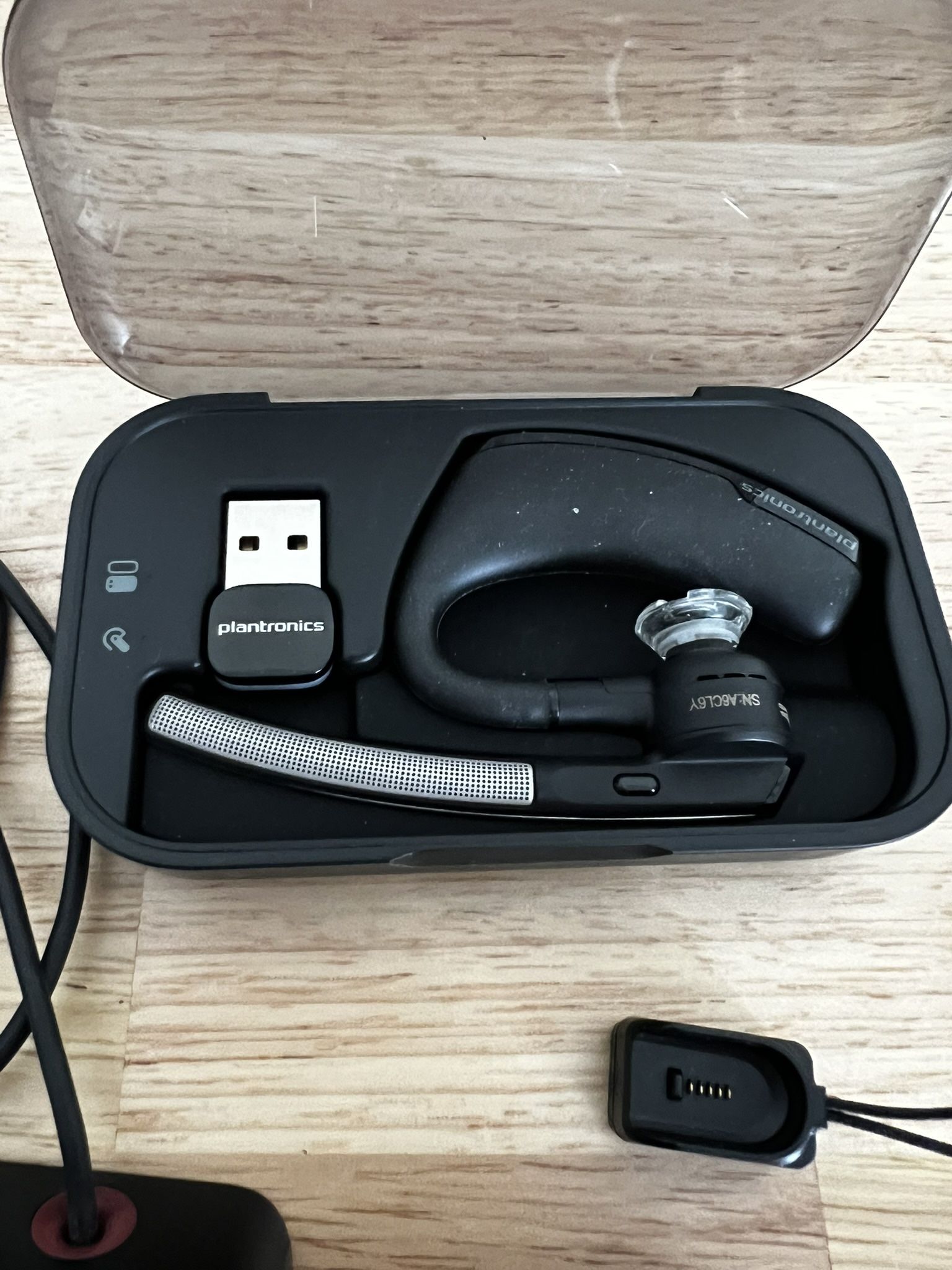 Plantronics Voyager 5200 UC Bluetooth Headset Set – With Case, Dongle, Dual Chargers, Extras