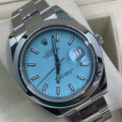 New Rolex Datejust 41 Tiffany Dial Stainless & Smooth Bezel