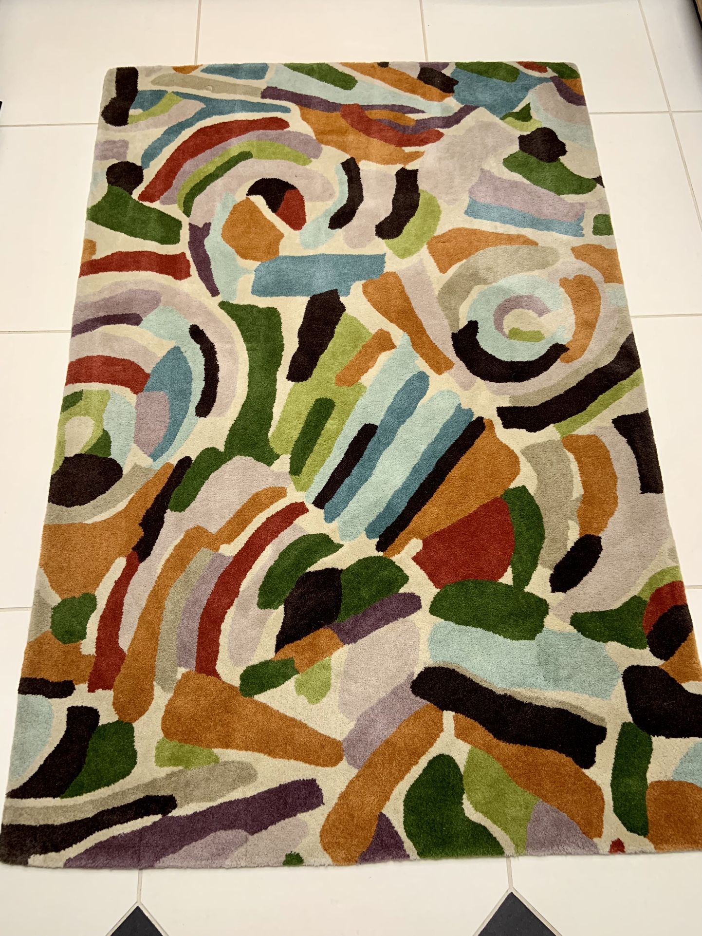 Briza Abstract Wool Rug Crate & Barrel 4’x6’