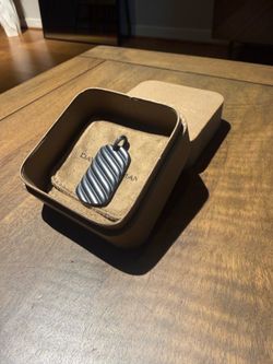 David Yurman Black Titanium Sculpted Cable Tag