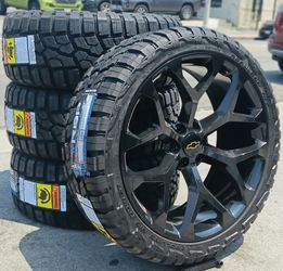 22” Chevy Silverado GMC Sierra Replica Wheels & Tires Off-Road Tahoe Yukon Escalade Suburban Rines Y