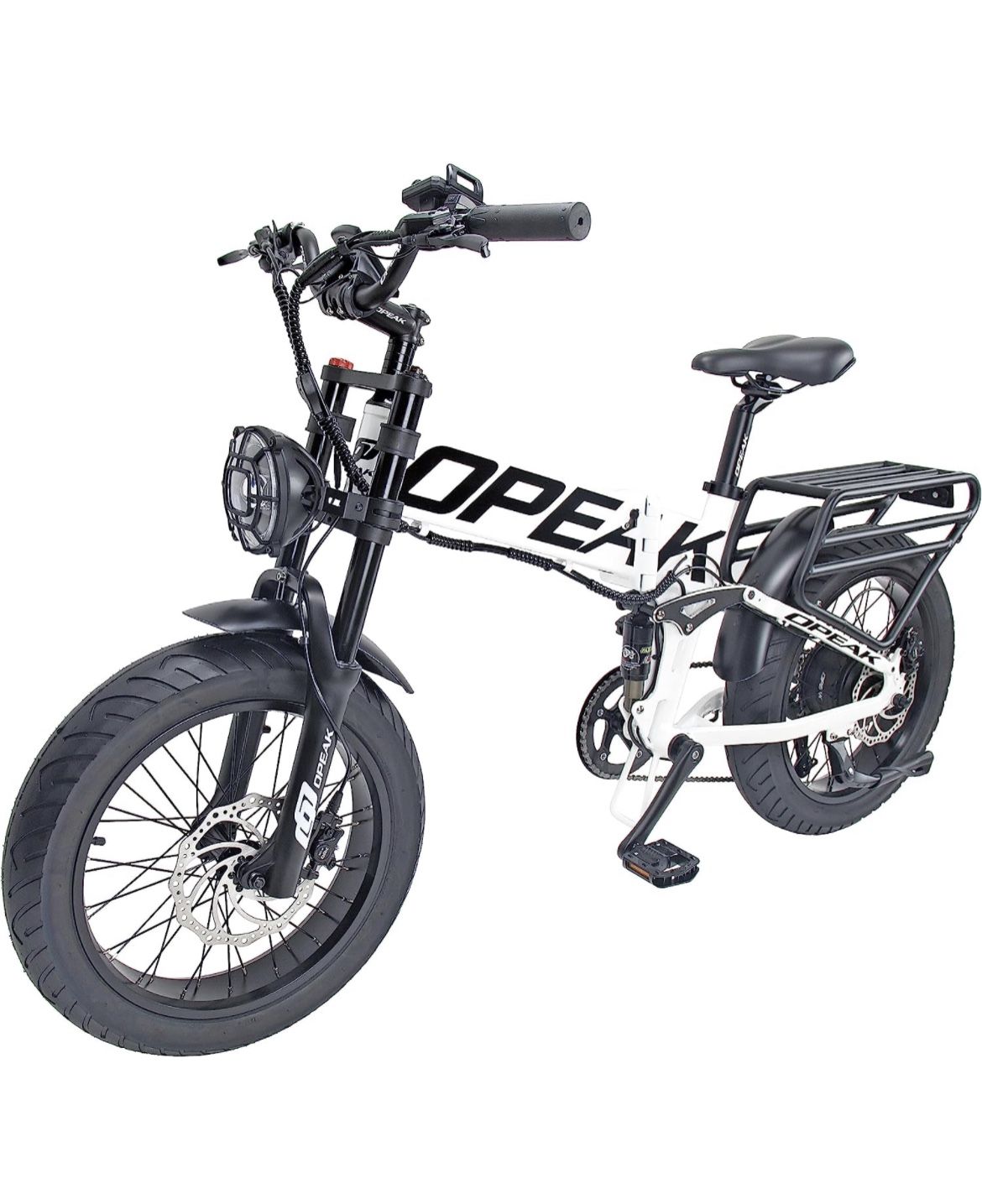 OPEAK Ebike Foldable Electric Bike Adults 750W Motor, 12AH Removable 48V Ebike Battery, 8 Speed, 20”Fat Tire Electric Bike Folding Ebikes