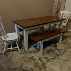 Handmade Custom Kitchen Table 6 Ft Long, 33 In Wide, Other Sizes Are Available By Order