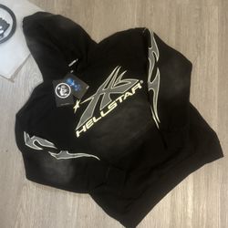 Hellstar sport hoodie black with gray brand new read description  Size: Medium brand new