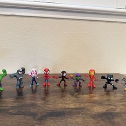 9pc Marvel Spidey & Friends Figures - Used Once for Birthday Decor