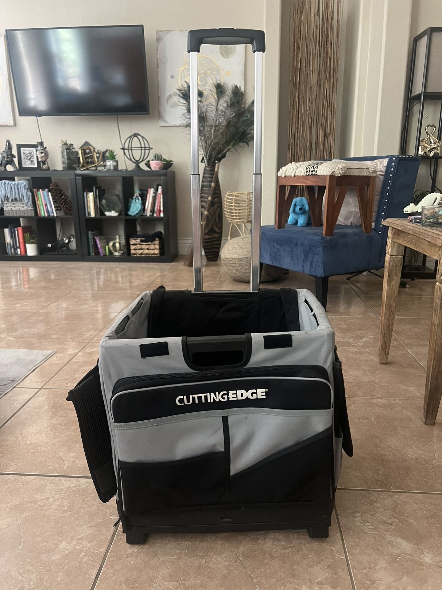 Rolling teacher tote bag