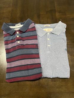 Original Penguin Heritage Slim Fit Men’s L Striped Cotton Knit Polo Shirts Lot 2