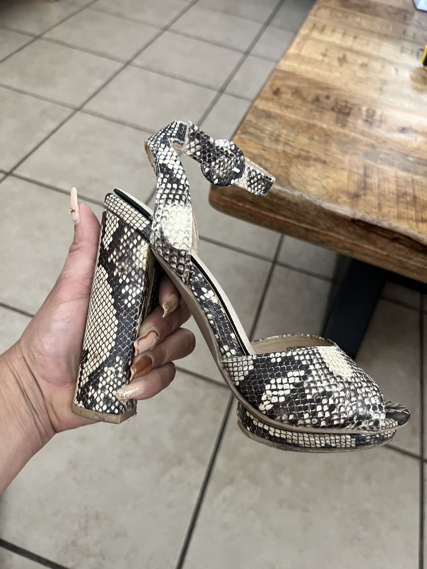 Snake Print High Heels