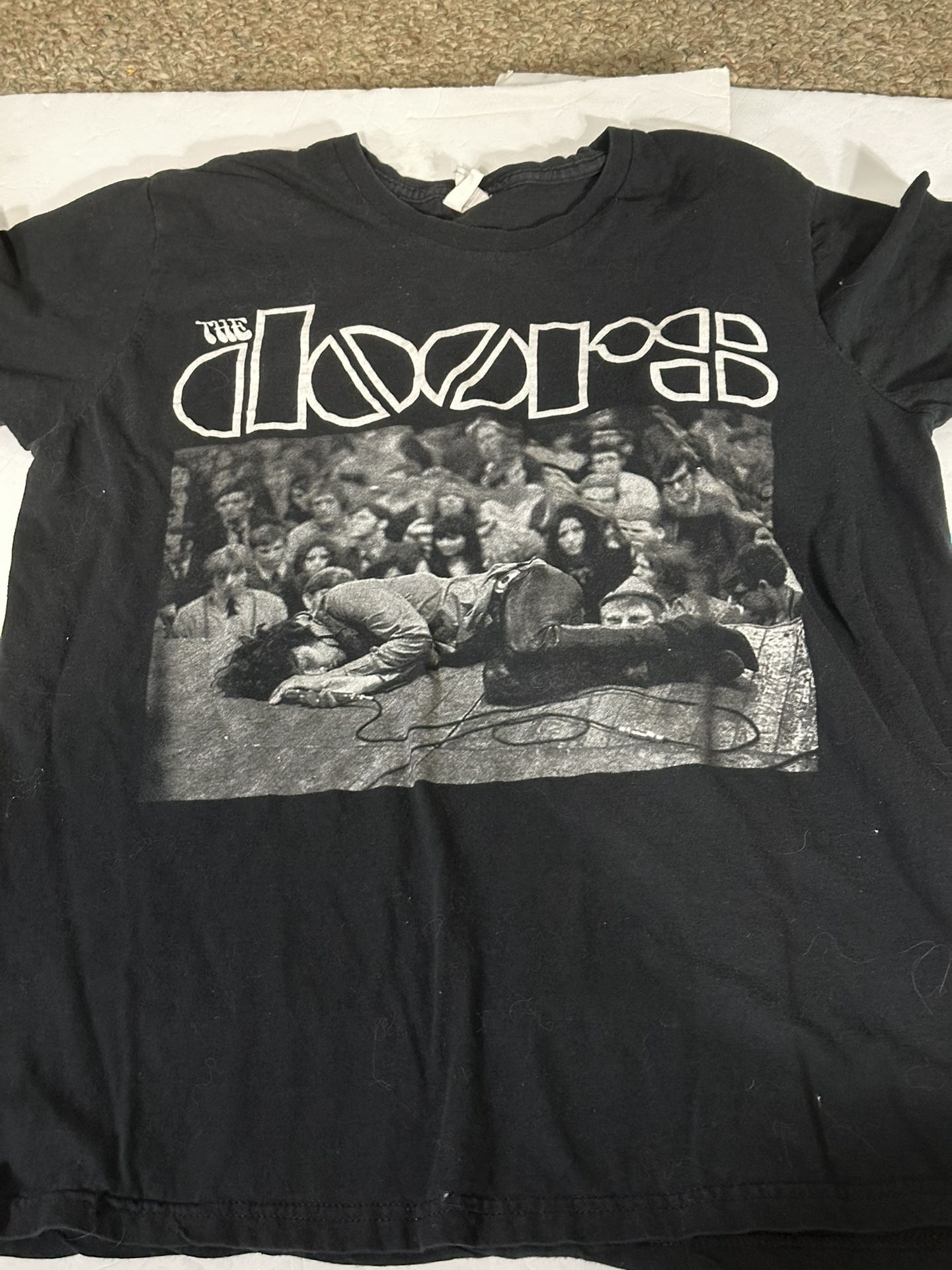 The Doors Jim Morrison Collapsed On Stage Black Tee Size M