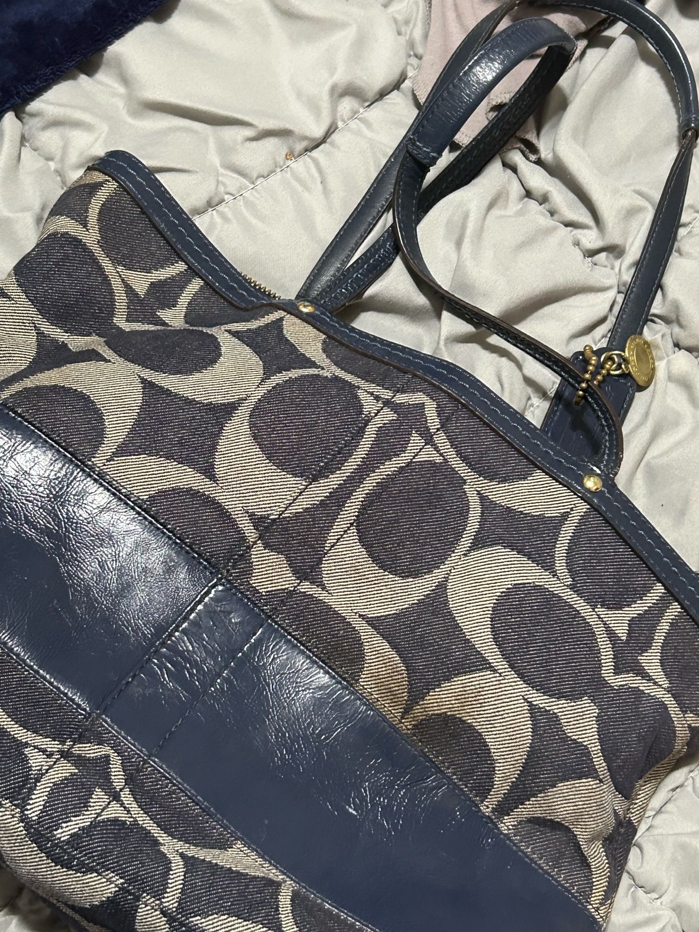 vintage denim coach bag