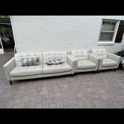 Leather sofa set