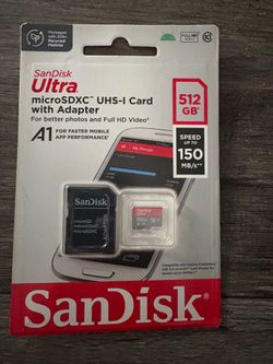 SANDISK 512GB Ultra microSDXC UHS-I Memory Card with Adapter -SDSQUAC-512G-GN6MA