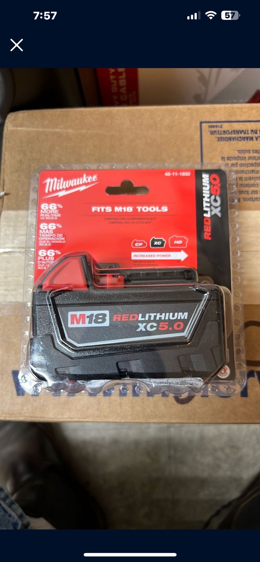 Milwaukee 18 Volt 5.0 Lithium Battery
