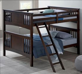 Brand New Espresso Full over Full Bunk Bed