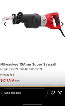 Milwaukee 15amp Auper Sawzall