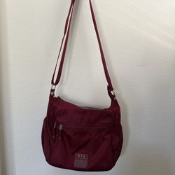 Large Burgundy Soft Bag 9 Pockets 