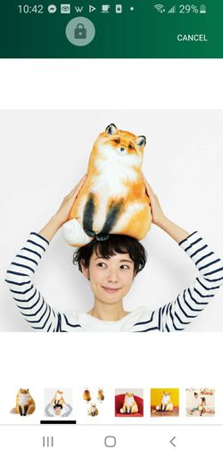 Fox Stuffed Animal, 14" Fox Plush Pillow TMF Cute Plushies Throw Pillow Doll Big Plush Toys Birthday