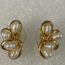Aretes Gold Filled Perlas 