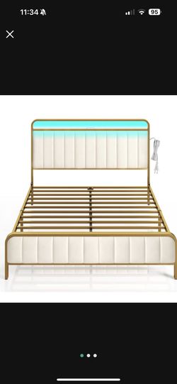 Full Bed Frame With Led Lighting