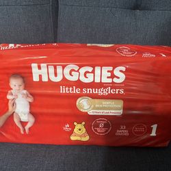 NEW Baby Diapers Size 1 (8-14 lbs), 33ct, Huggies Little Snugglers Newborn Diapers
