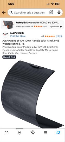 ALLPOWERS SF100 100W Flexible Solar Panel