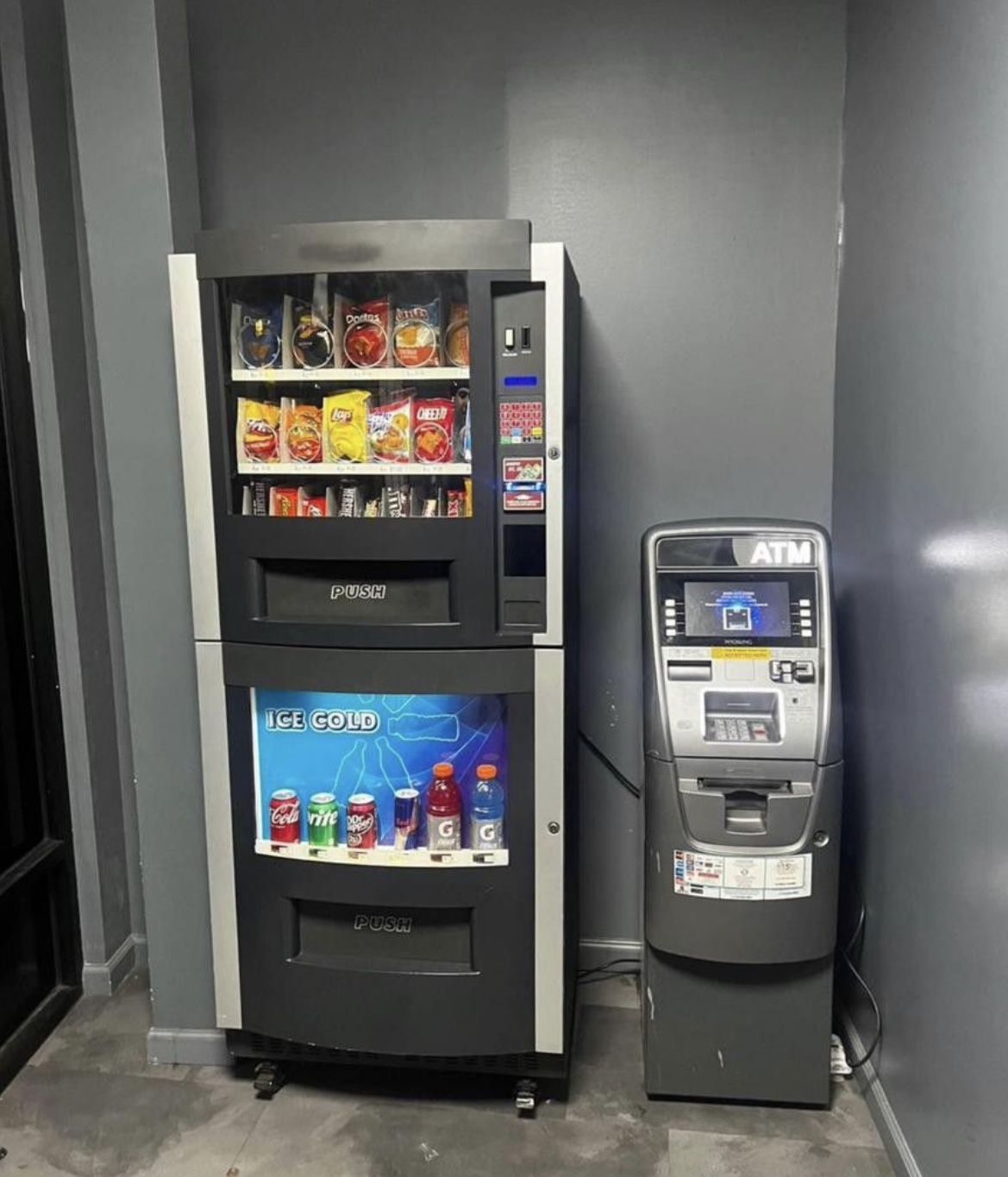 Vending Machine With Credit Card Reader And Atm Machine 