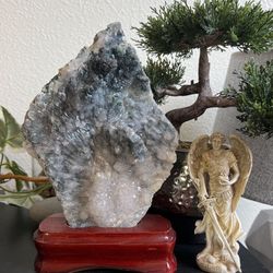 Green Clear Quartz Crystal Slab $50